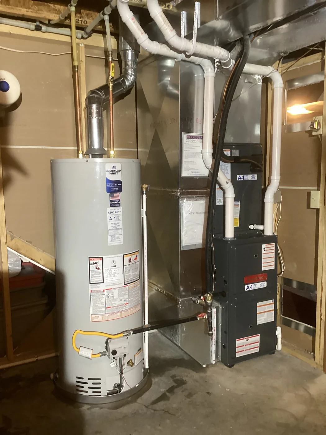 Brdford white 50 Gallon Water Heater Install 1 by A-1 Plumbing Heating Cooling Electrical