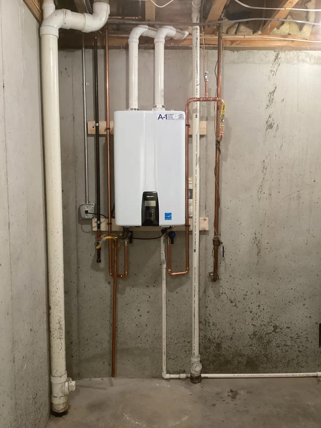 Navien - Tankless Water Heater Install 2 by A-1 Plumbing Heating Cooling Electrical